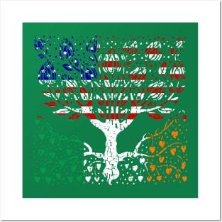Irish Born American Grown Tree Posters and Art